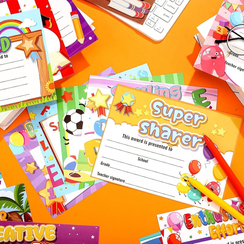 Sherr 60 Pcs Student of Award Certificates for Kids End of School Year Certificate of Achievement Student Recognition Award Achievement Graduation Teacher and Classroom Supplies (Kid) - Image 5